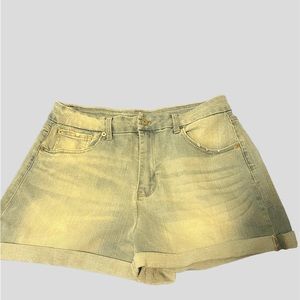 light wash denim shorts